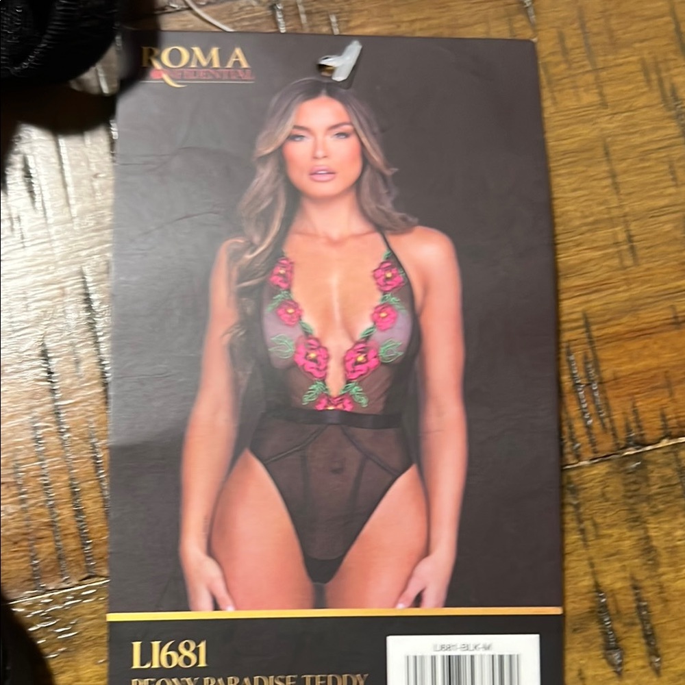 Roma Black and Pink Cut Out Sleeveless Bodysuit